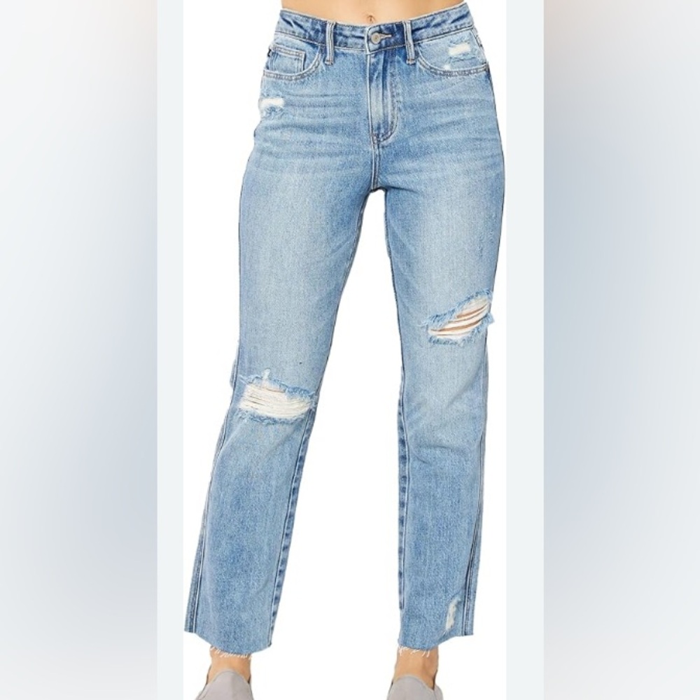 Judy Blue Straight Fit Jeans in Classic Blue
